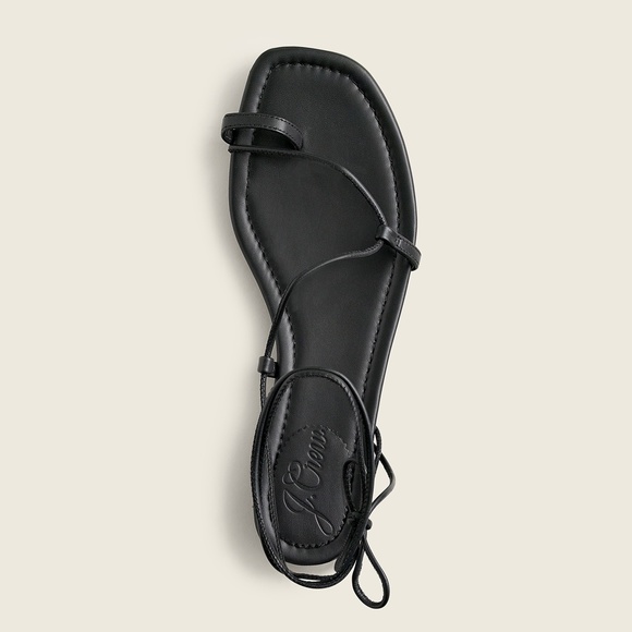 New JCREW Abbie Ankle-Wrap Sandals in Black Leather - Picture 2 of 4